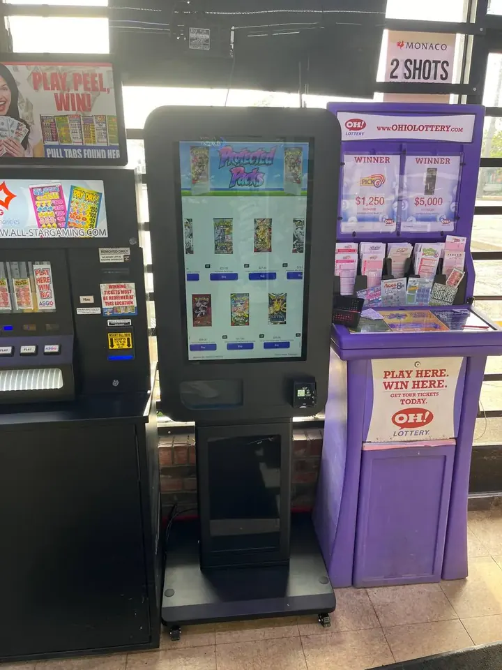 Black Pokémon pack machine on a stand